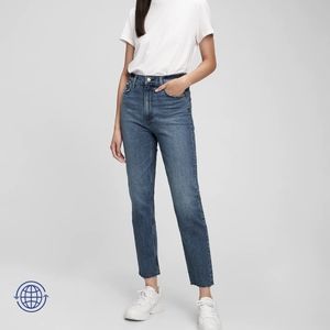 Gap cheeky straight high rise med/dark wash jean sz 27